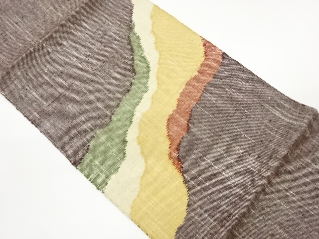 JAPANESE NAGOYA OBI / MAWATA TSUMUGI / WOVEN MICHINAGADORI